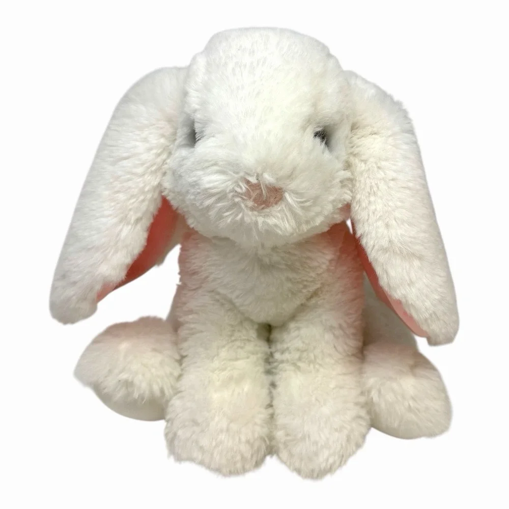 Cream White Plush Bunny‎ Rabbit Stuffed Animal Floppy Ears Pink Nose 10 Inch